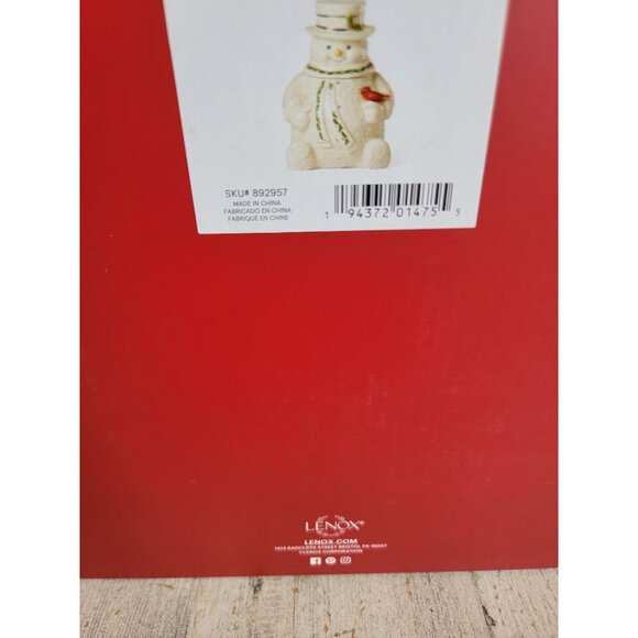 Lenox NEW Snowman cookie jar happy holly days collectible Xmas - Picture 3 of 6